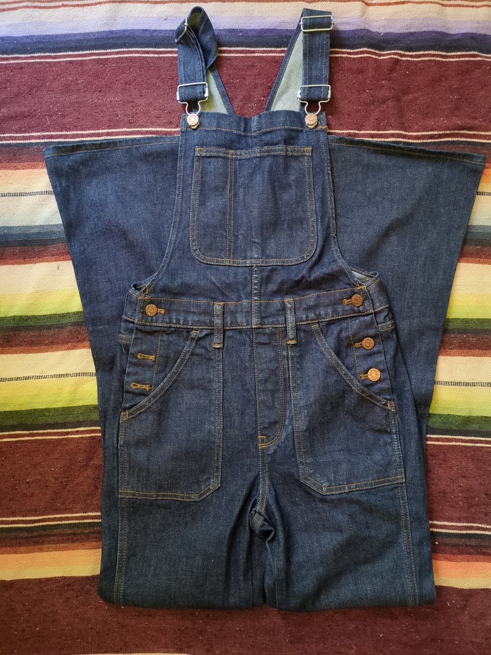 Madewell Flea Market Flare Denim Overalls Size XS
